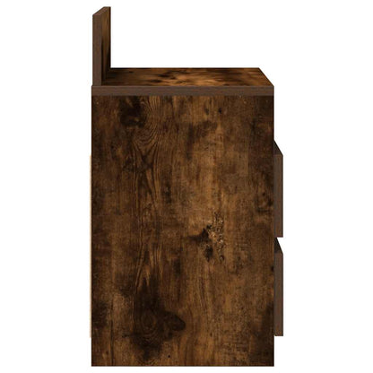 Comodino con 2 Cassetti Rovere Fumo 40x33x60 cm