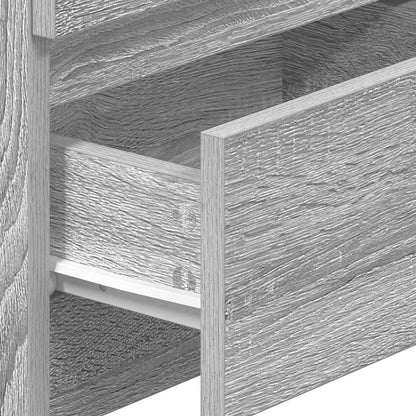 Comodino con 2 Cassetti Grigio Sonoma 40x33x60 cm