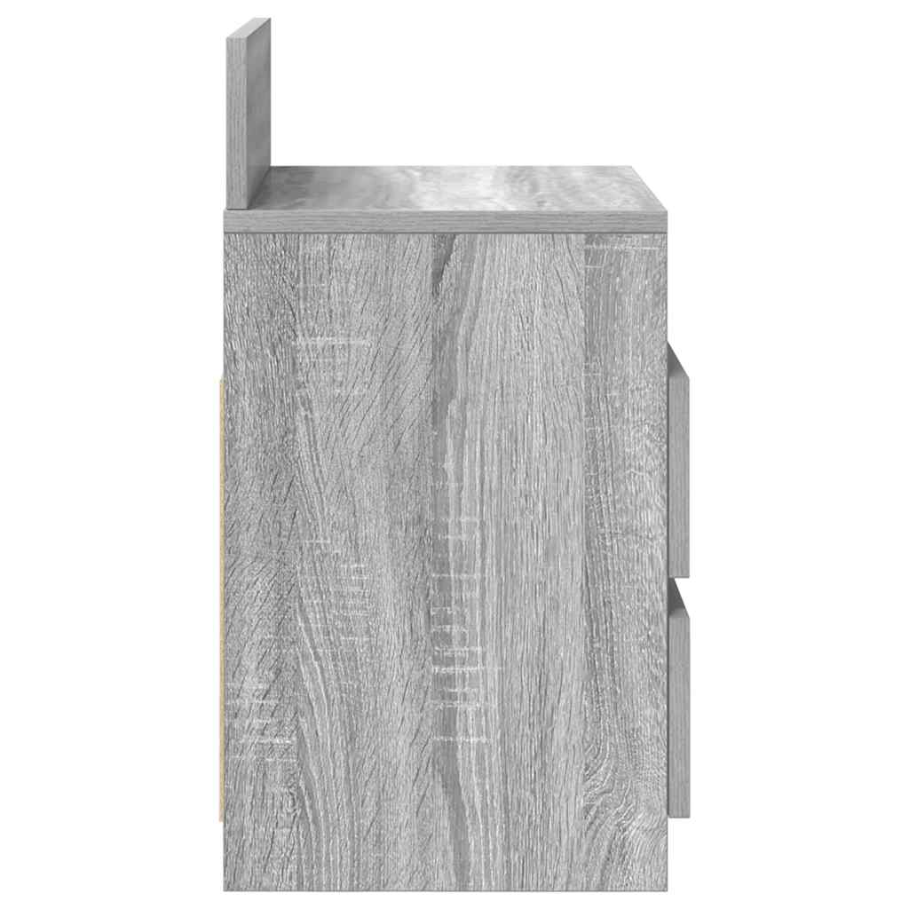 Comodini 2 pz con 2 Cassetti Grigio Sonoma 40x33x60 cm