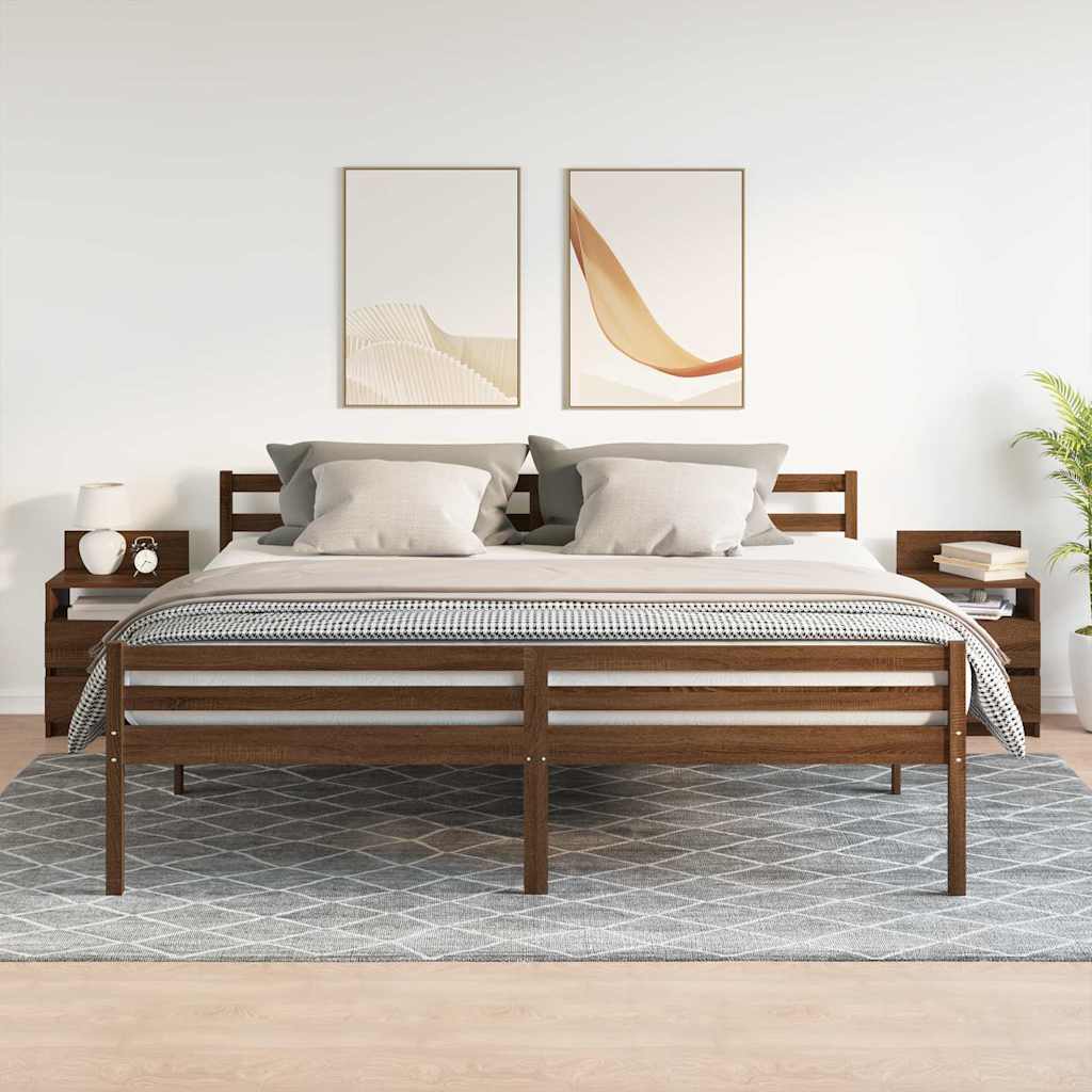 Comodini 2 pz con 2 Cassetti Rovere Marrone 40x33x60 cm - homemem39