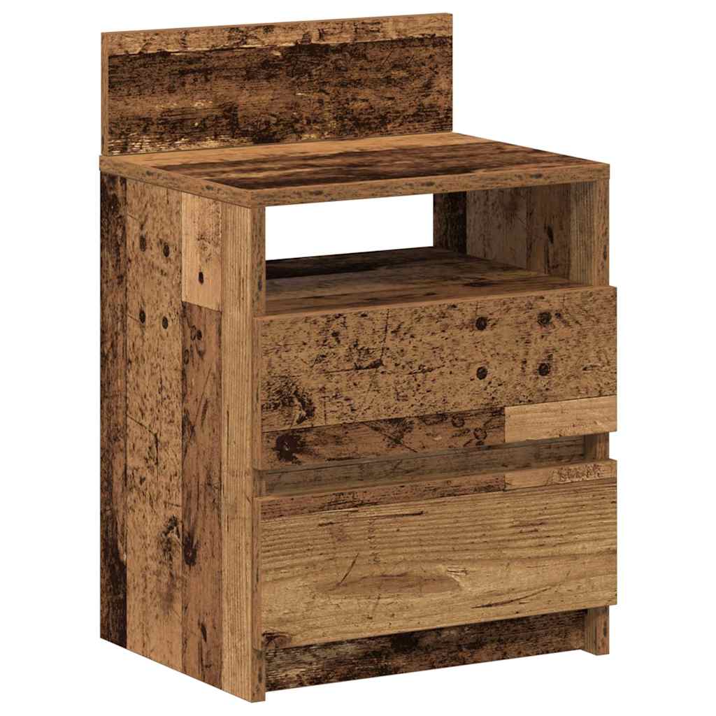 Comodino con 2 Cassetti Legno Antico 40x33x60 cm - homemem39
