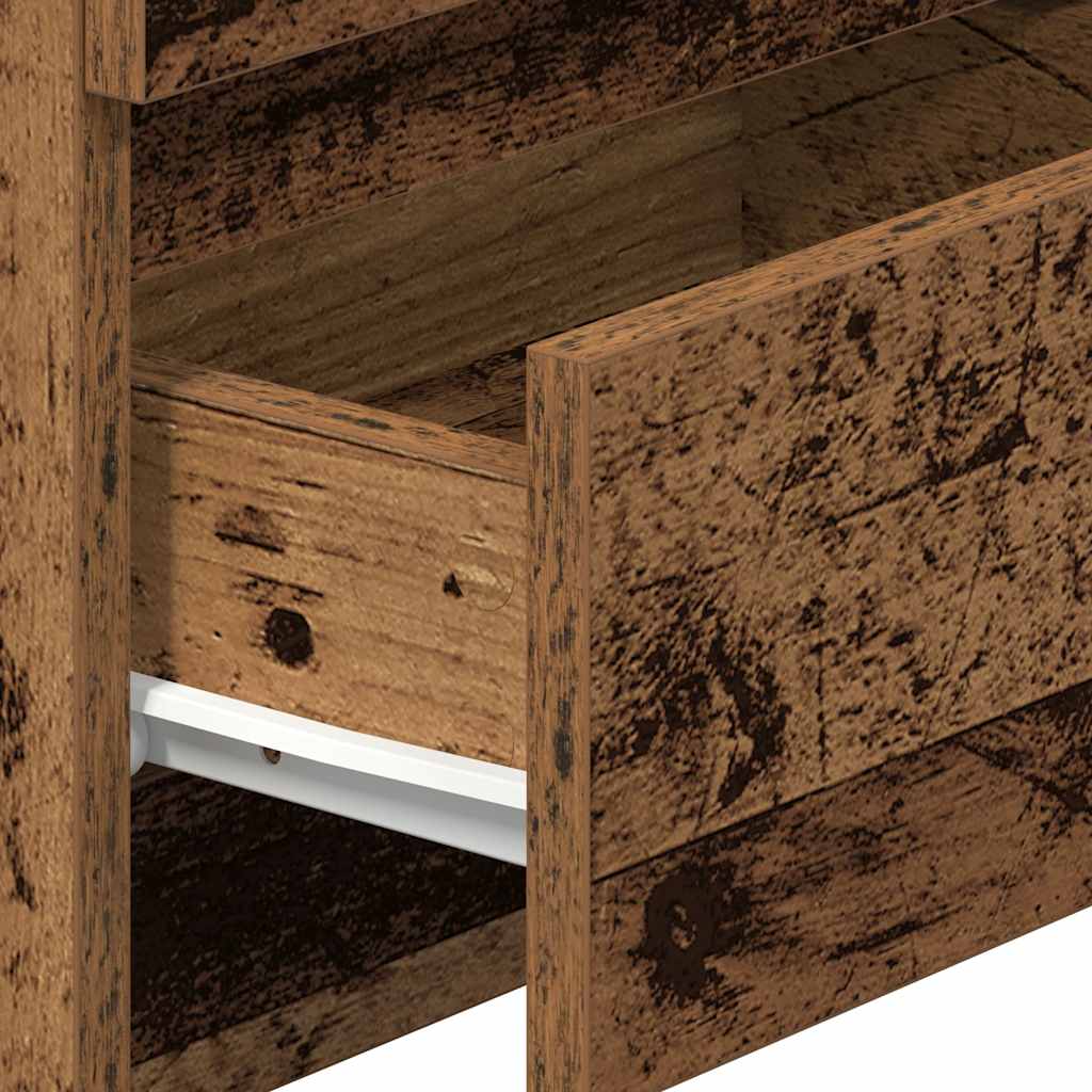 Comodino con 2 Cassetti Legno Antico 40x33x60 cm - homemem39