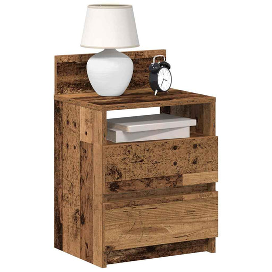 Comodino con 2 Cassetti Legno Antico 40x33x60 cm - homemem39