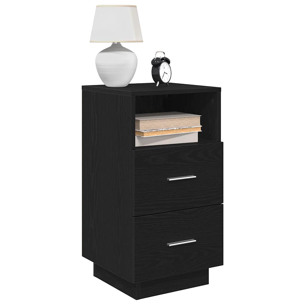 Comodino con 2 Cassetti Nero 36x36x68 cm - homemem39