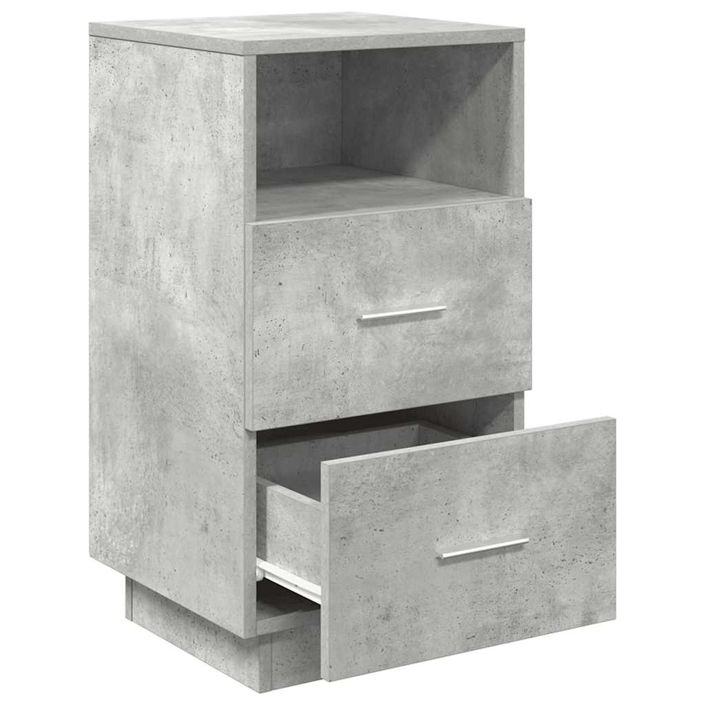 Comodini 2 pz con 2 Cassetti Grigio Cemento 36x36x68 cm - homemem39
