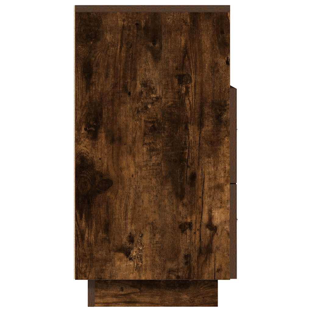 Comodino con 2 Cassetti Rovere Fumo 36x36x68 cm - homemem39