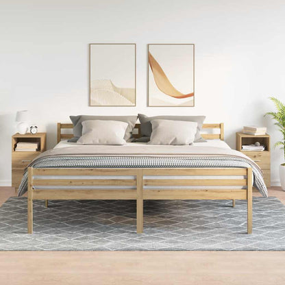 Comodini 2 pz con 2 Cassetti Rovere Artigianale 36x36x68 cm