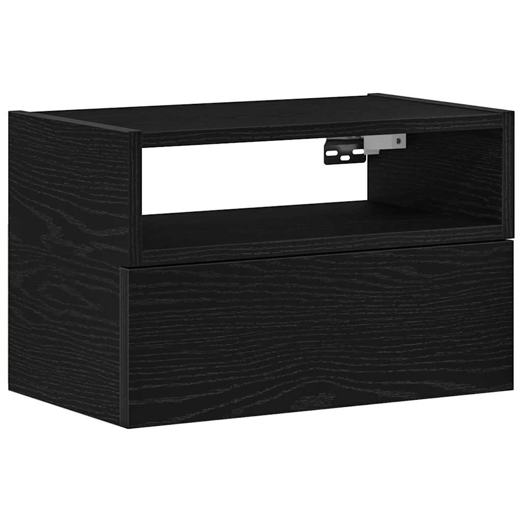 Comodino a Muro Nero 45x26x28,5 cm - homemem39