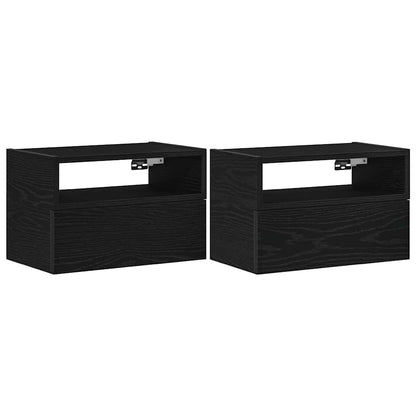 Comodini a Muro 2 pz Nero 45x26x28,5 cm - homemem39