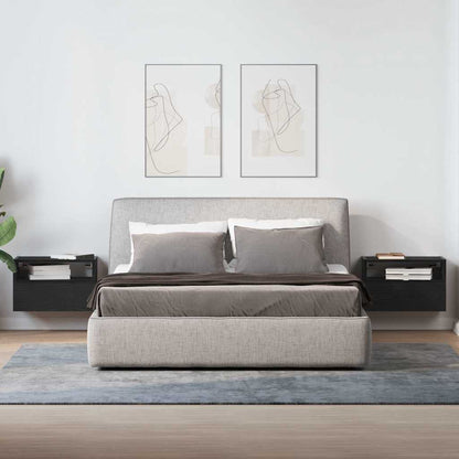 Comodini a Muro 2 pz Nero 45x26x28,5 cm - homemem39