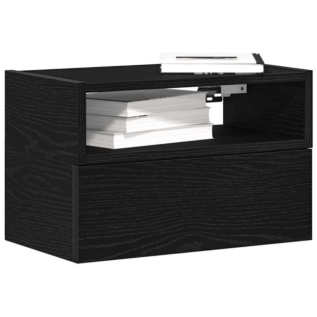 Comodini a Muro 2 pz Nero 45x26x28,5 cm - homemem39
