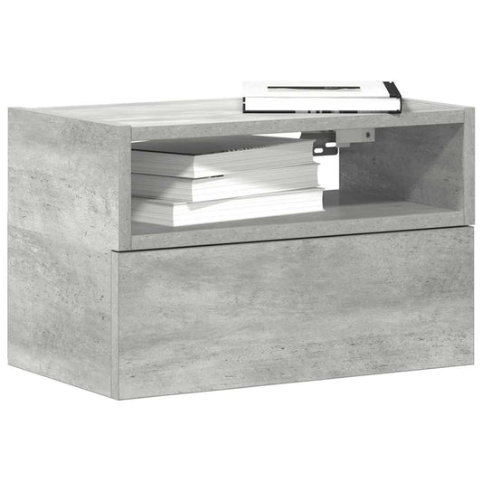Comodino a Muro Grigio Cemento 45x26x28,5 cm - homemem39