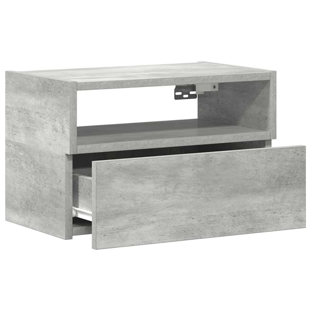 Comodini a Muro 2 pz Grigio Cemento 45x26x28,5 cm - homemem39