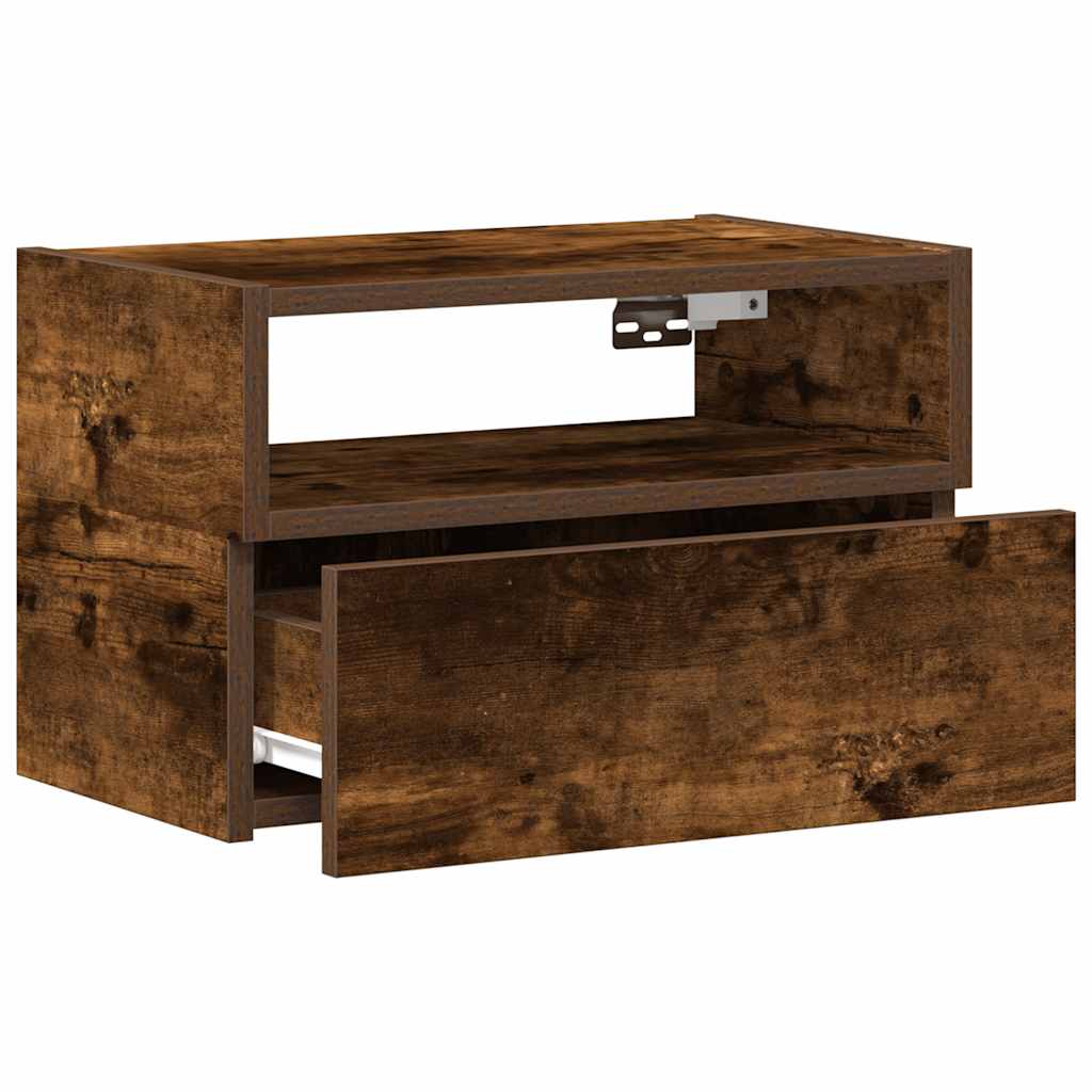 Comodini a Muro 2 pz Rovere Fumo 45x26x28,5 cm - homemem39