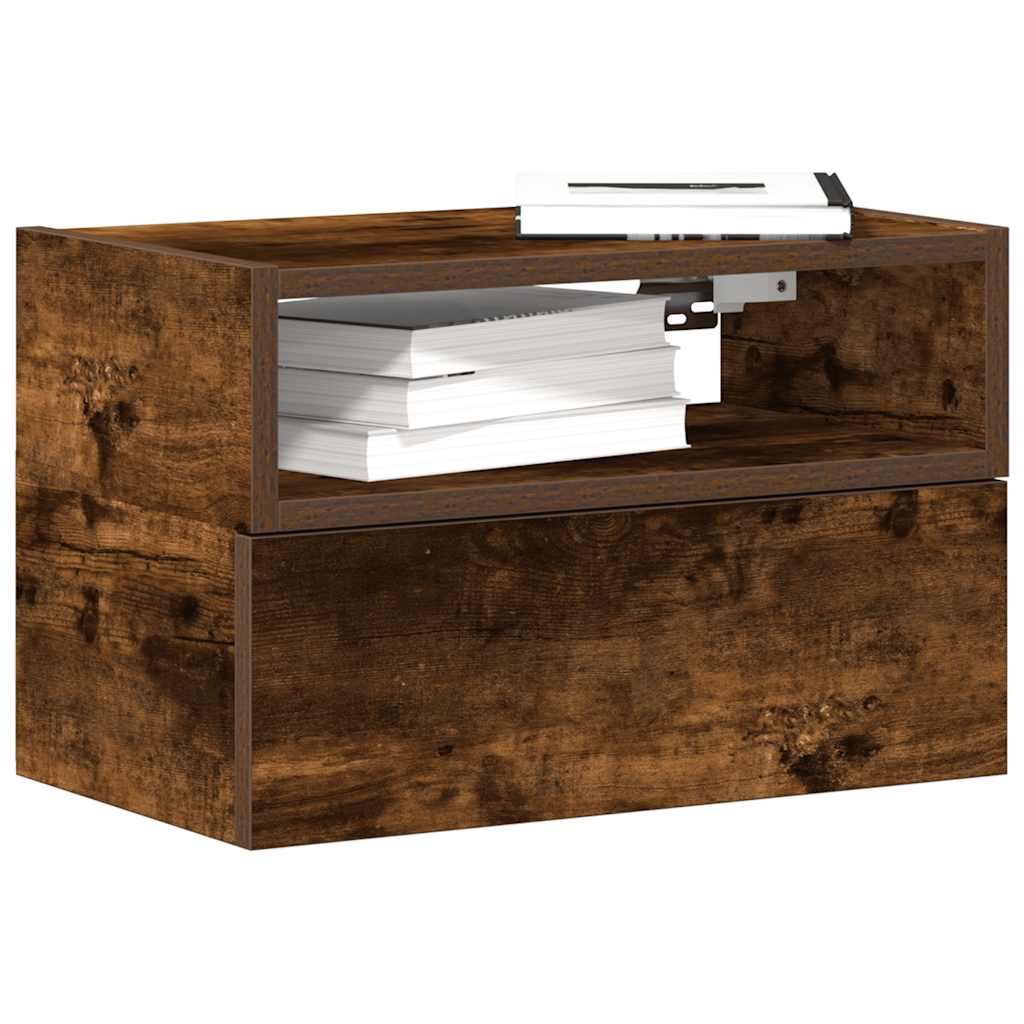 Comodini a Muro 2 pz Rovere Fumo 45x26x28,5 cm - homemem39