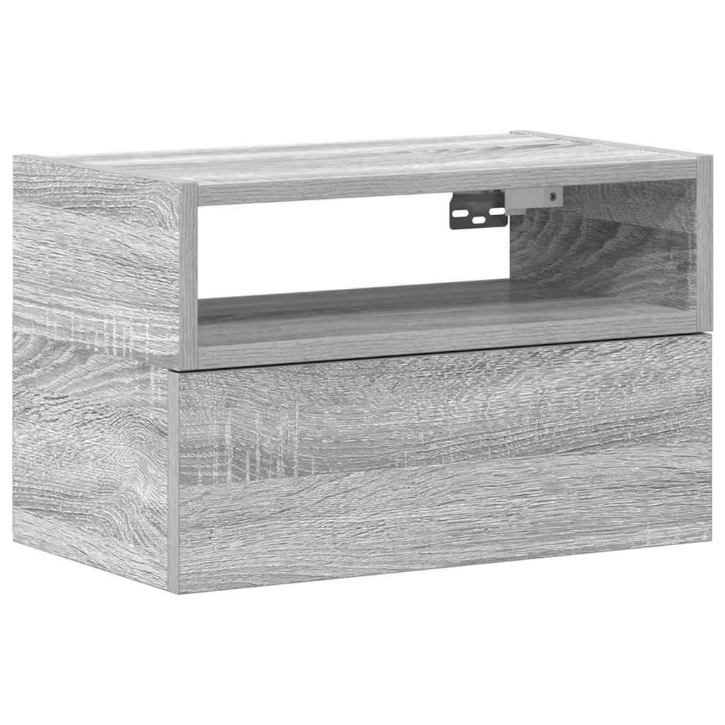 Comodino a Muro Grigio Sonoma 45x26x28,5 cm - homemem39