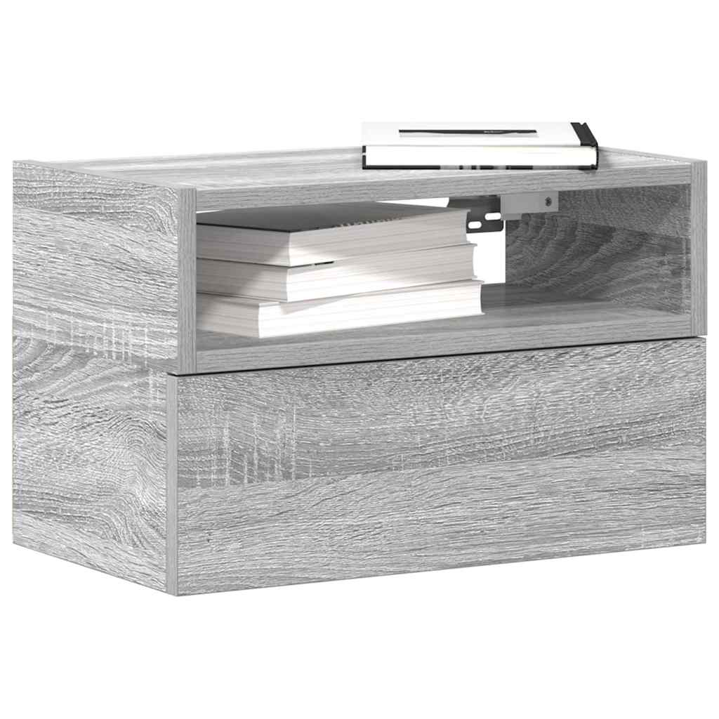 Comodino a Muro Grigio Sonoma 45x26x28,5 cm - homemem39