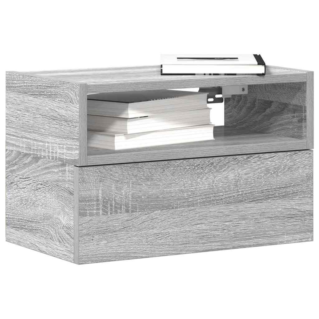 Comodini a Muro 2 pz Grigio Sonoma 45x26x28,5 cm - homemem39