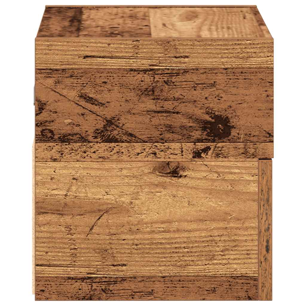 Comodino a Muro Legno Antico 45x26x28,5 cm - homemem39
