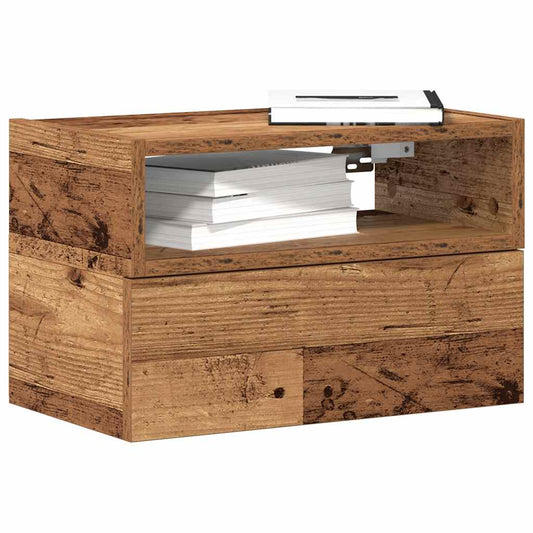 Comodino a Muro Legno Antico 45x26x28,5 cm - homemem39