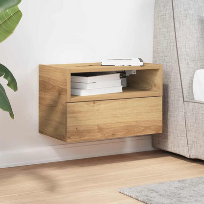 Comodino a Muro Rovere Artigianale 45x26x28,5 cm