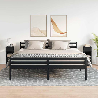 Comodini 2 pz con Cassetto Neri 25x31x66 cm