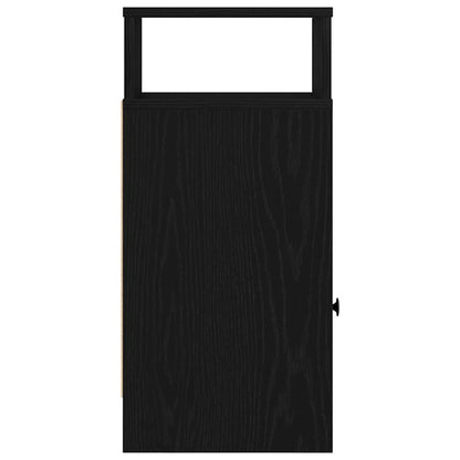 Comodini 2 pz con Cassetto Neri 25x31x66 cm