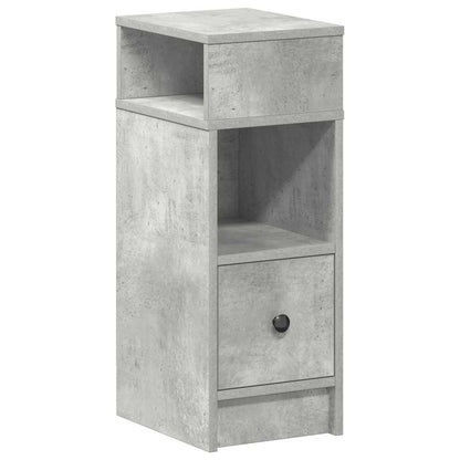 Comodino con Cassetto Grigio Cemento 25x31x66 cm