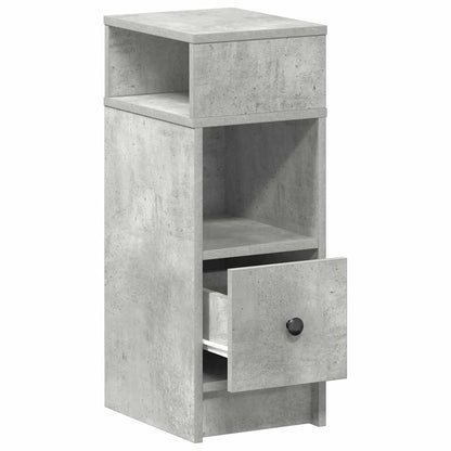 Comodino con Cassetto Grigio Cemento 25x31x66 cm