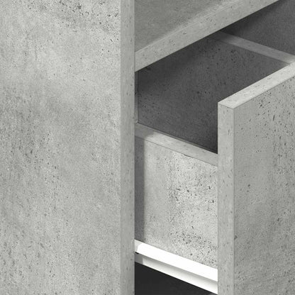Comodino con Cassetto Grigio Cemento 25x31x66 cm