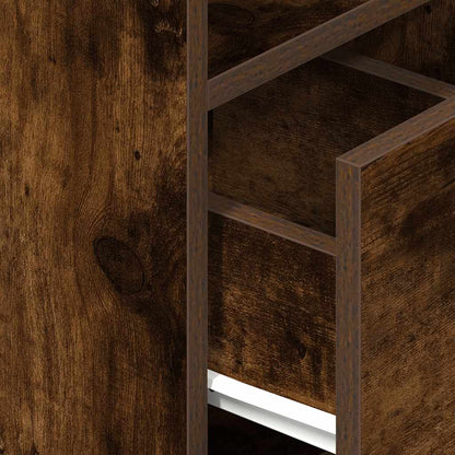 Comodini 2 pz con Cassetto Rovere Fumo 25x31x66 cm