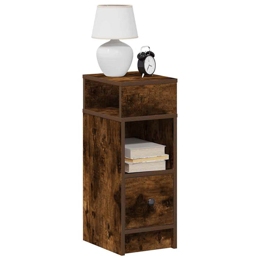Comodini 2 pz con Cassetto Rovere Fumo 25x31x66 cm