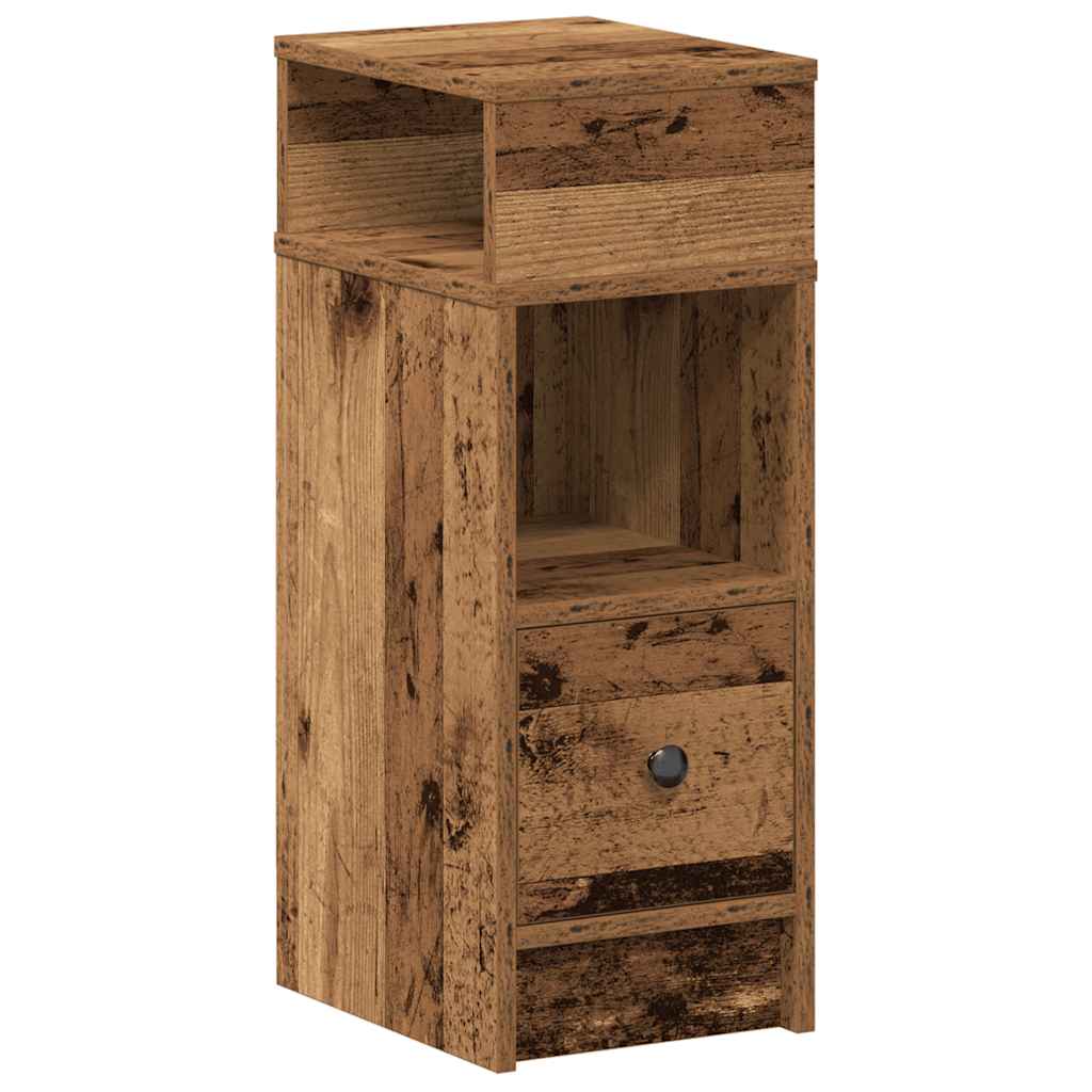 Comodino con Cassetto Legno Antico 25x31x66 cm