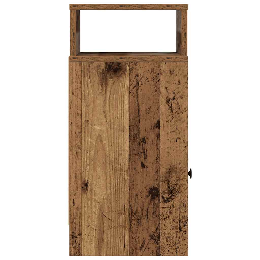 Comodino con Cassetto Legno Antico 25x31x66 cm