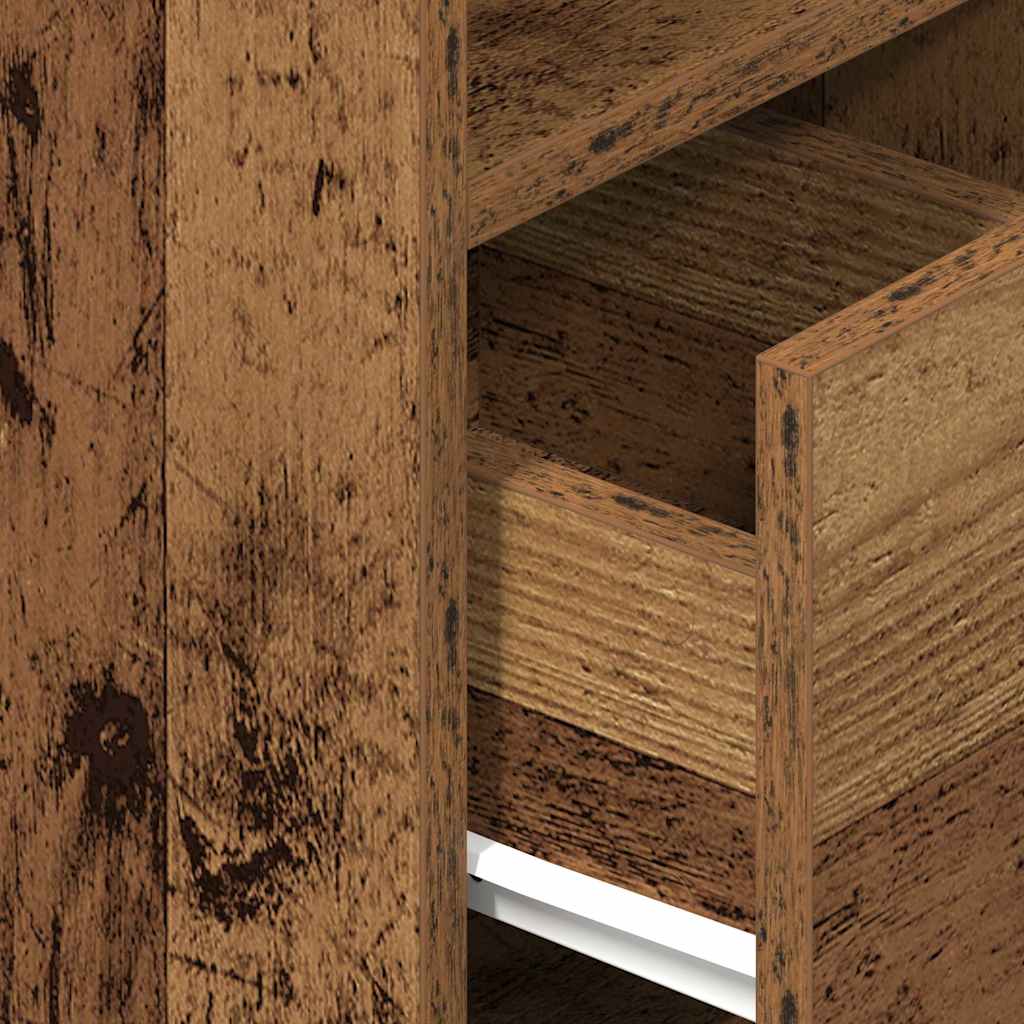 Comodino con Cassetto Legno Antico 25x31x66 cm