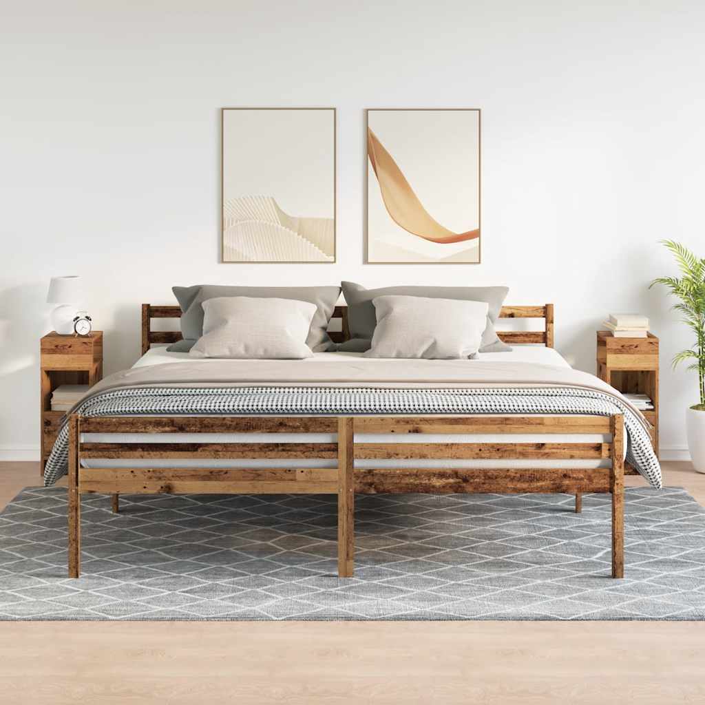 Comodini 2 pz con Cassetto Legno Antico 25x31x66 cm - homemem39