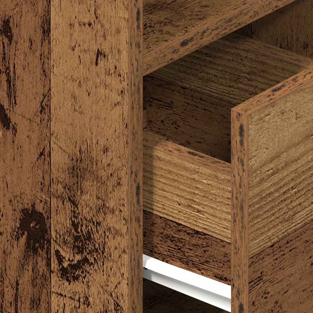 Comodini 2 pz con Cassetto Legno Antico 25x31x66 cm - homemem39