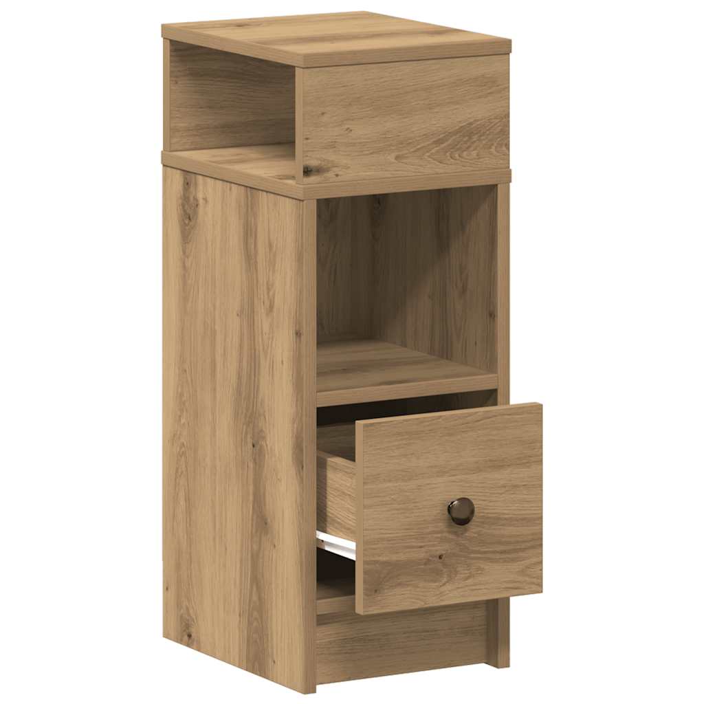 Comodino con Cassetto Rovere Artigianale 25x31x66 cm