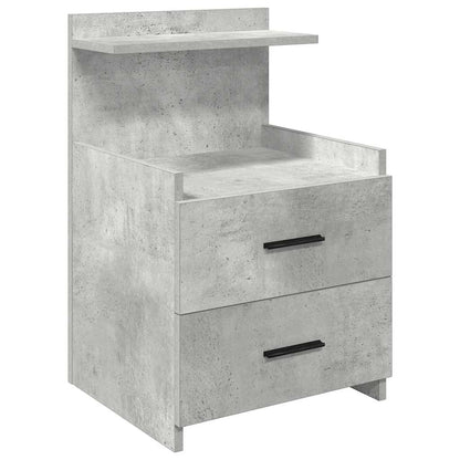 Comodini 2 pz con 2 cassetti Grigio Cemento 40x36,5x62 cm - homemem39