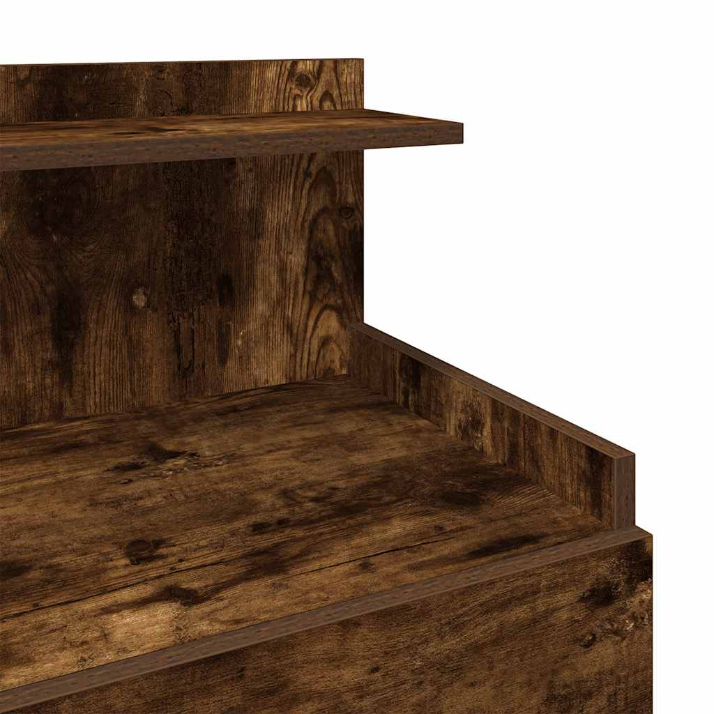 Comodino con 2 cassetti Rovere Affumicato 40x36,5x62 cm