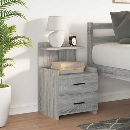 Comodino con 2 cassetti Grigio Sonoma 40x36,5x62 cm