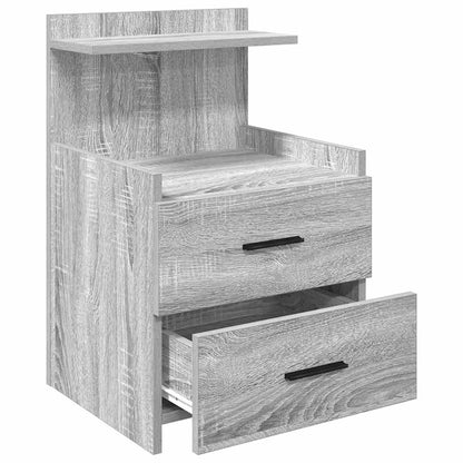 Comodino con 2 cassetti Grigio Sonoma 40x36,5x62 cm