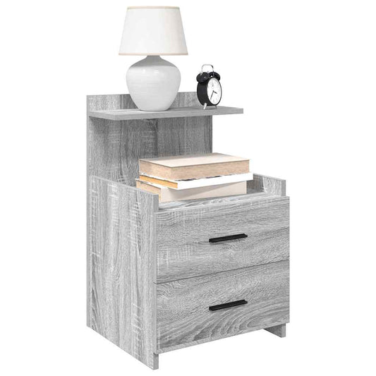 Comodino con 2 cassetti Grigio Sonoma 40x36,5x62 cm