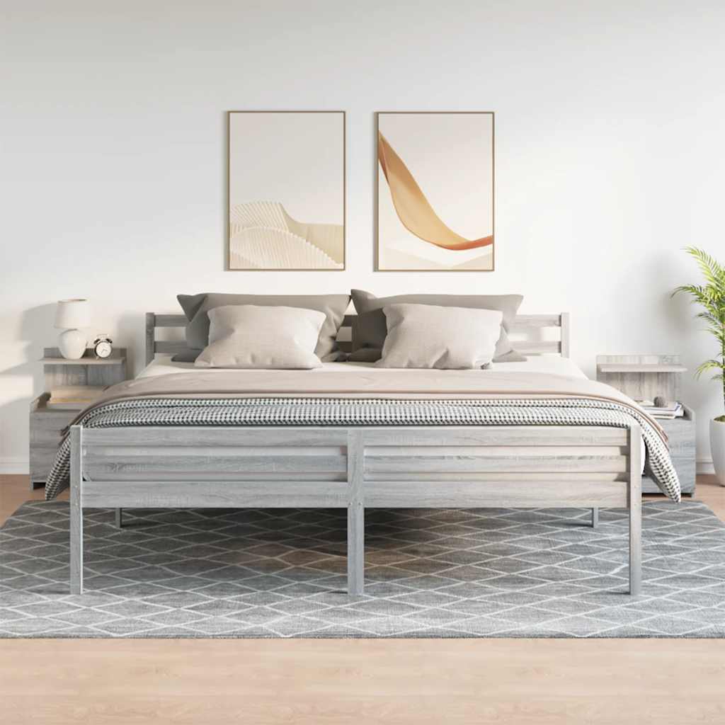 Comodini 2 pz con 2 cassetti Grigio Sonoma 40x36,5x62 cm - homemem39