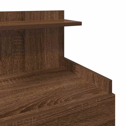 Comodini 2 pz con 2 cassetti in rovere marrone 40x36,5x62 cm