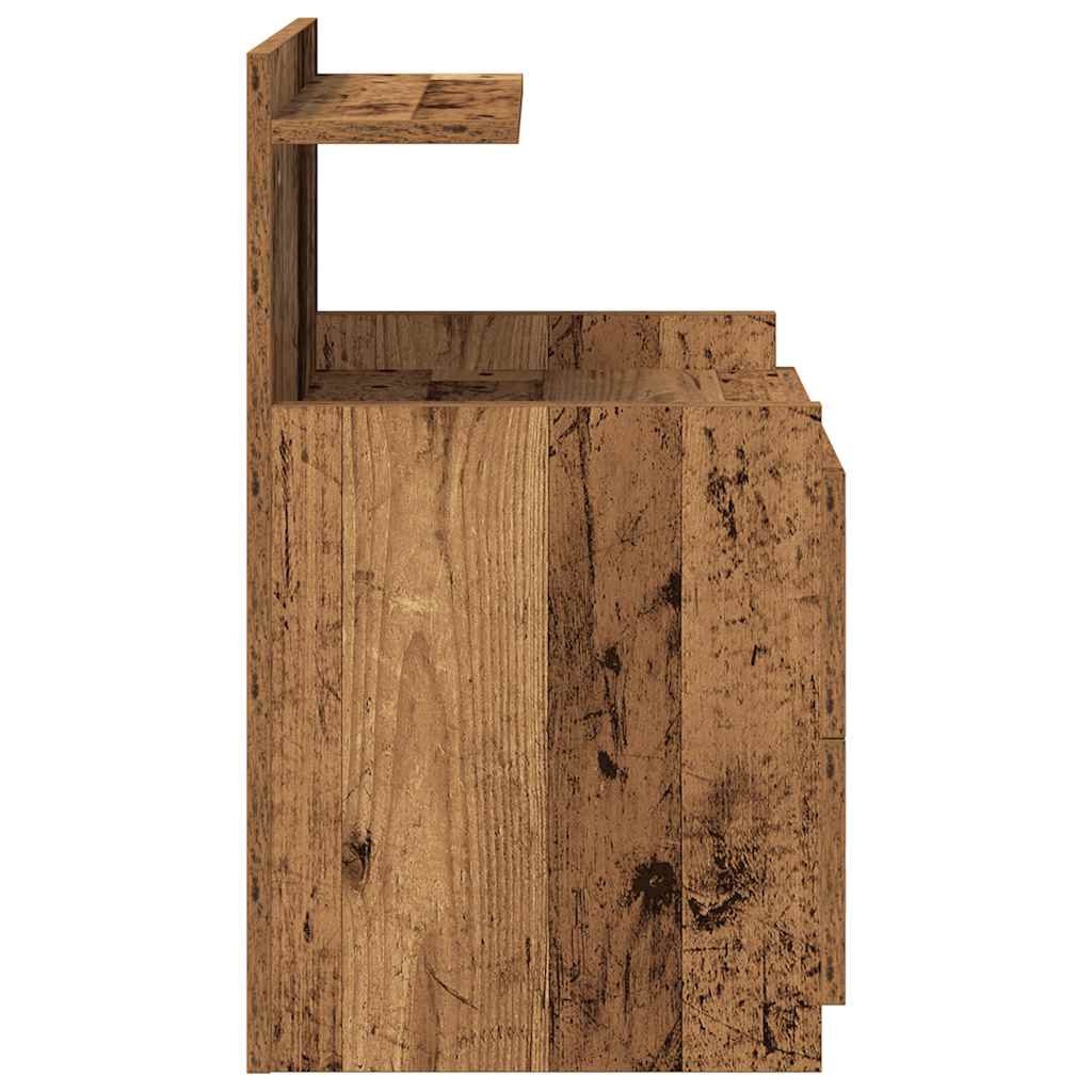 Comodino con 2 cassetti in legno vecchio 40x36,5x62 cm - homemem39
