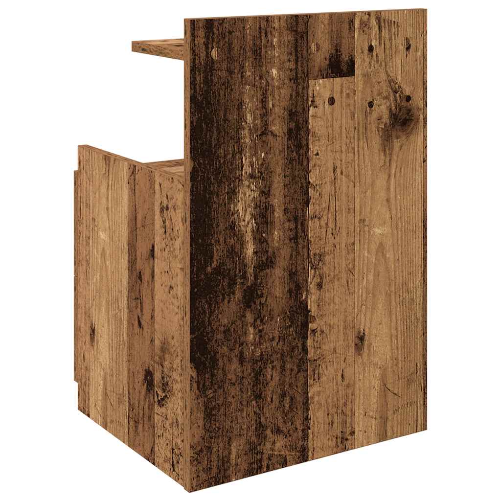 Comodino con 2 cassetti in legno vecchio 40x36,5x62 cm - homemem39