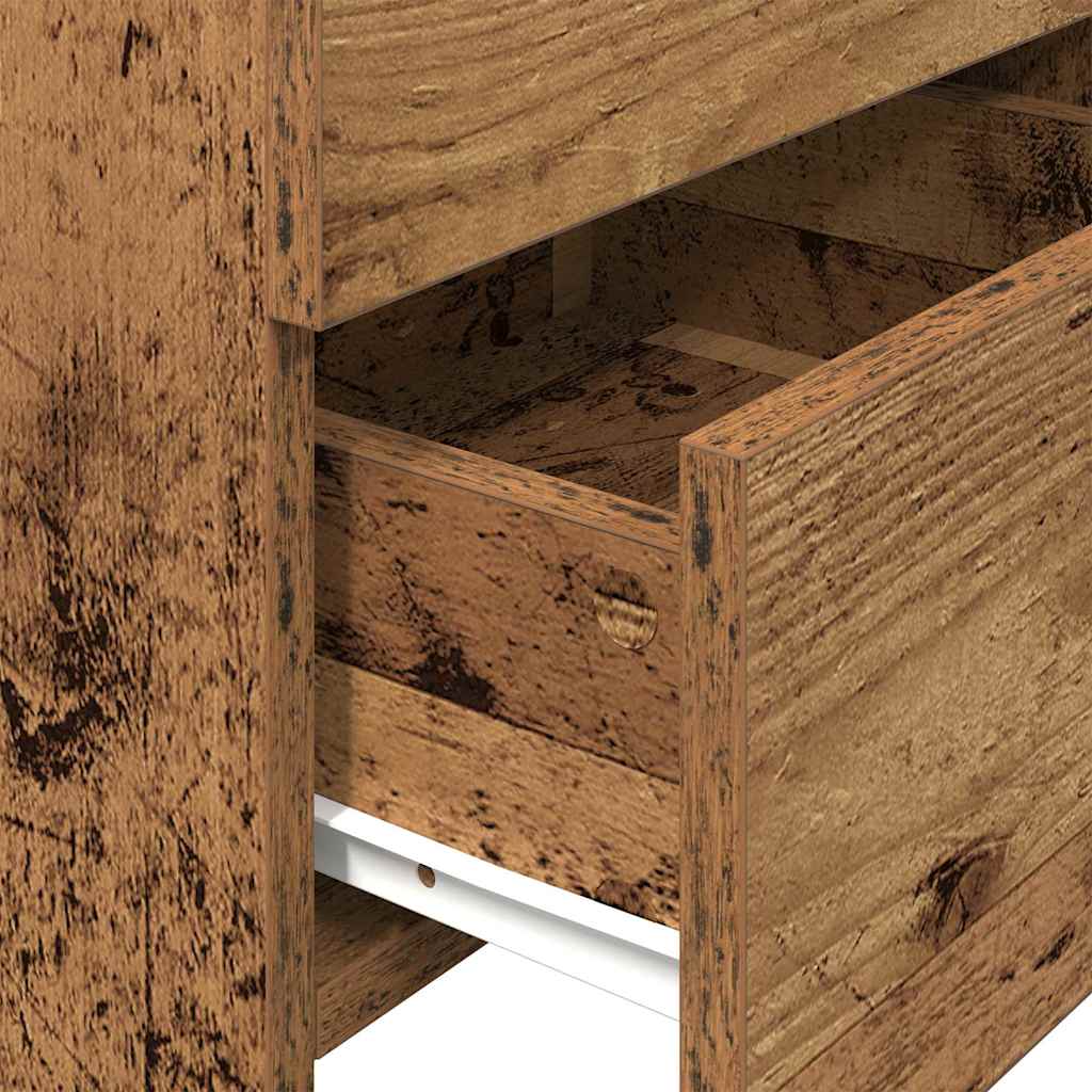 Comodino con 2 cassetti in legno vecchio 40x36,5x62 cm - homemem39