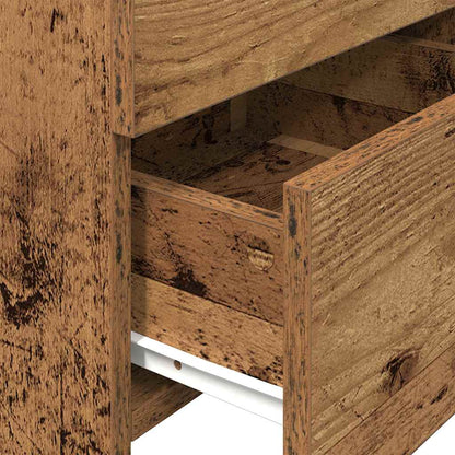 Comodino con 2 cassetti in legno vecchio 40x36,5x62 cm - homemem39