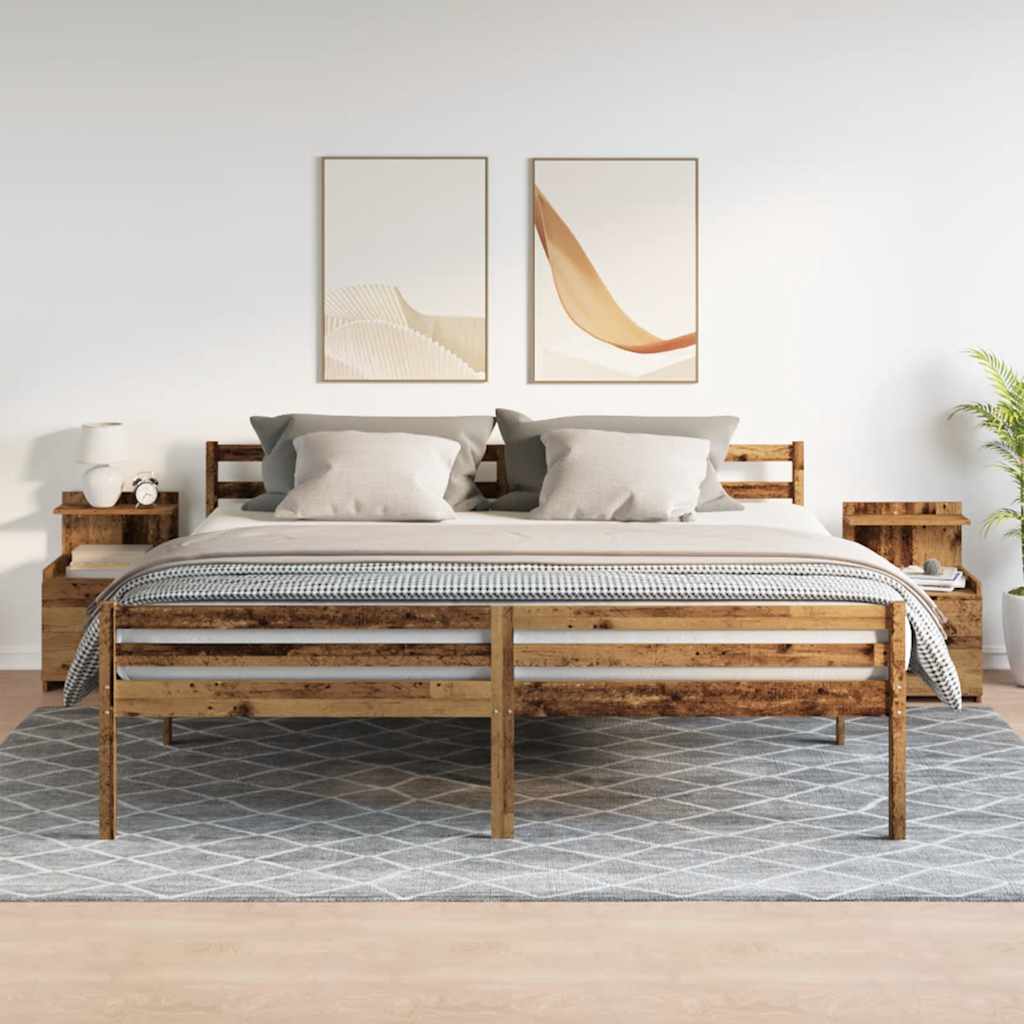 Comodini 2 pz con 2 cassetti in legno vecchio 40x36,5x62 cm